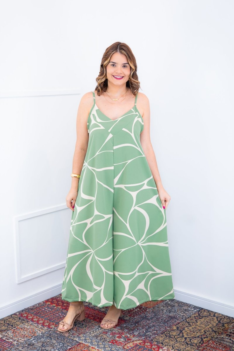 Macacão Grécia – Pantalona em Crepe com Alça Ajustável - Naguirre Shop