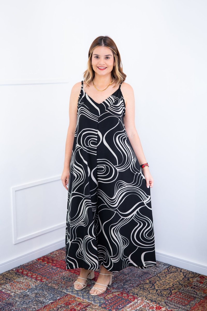 Macacão Grécia – Pantalona em Crepe com Alça Ajustável - Naguirre Shop