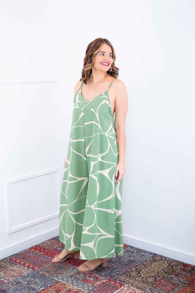 Macacão Grécia – Pantalona em Crepe com Alça Ajustável - Naguirre Shop