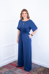 Macacão Isadora - Manga Japonesa com Calça Pantalona - Naguirre Shop