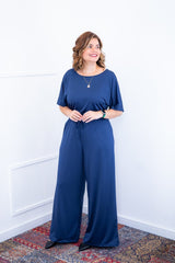 Macacão Isadora - Manga Japonesa com Calça Pantalona - Naguirre Shop