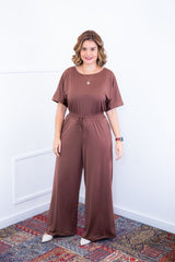 Macacão Isadora - Manga Japonesa com Calça Pantalona - Naguirre Shop