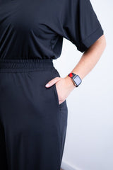 Macacão Isadora - Manga Japonesa com Calça Pantalona - Naguirre Shop