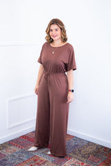 Macacão Isadora - Manga Japonesa com Calça Pantalona - Naguirre Shop