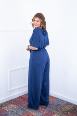 Macacão Isadora - Manga Japonesa com Calça Pantalona - Naguirre Shop