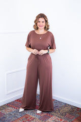 Macacão Isadora - Manga Japonesa com Calça Pantalona - Naguirre Shop