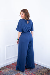 Macacão Isadora - Manga Japonesa com Calça Pantalona - Naguirre Shop