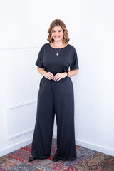 Macacão Isadora - Manga Japonesa com Calça Pantalona - Naguirre Shop