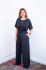 Macacão Isadora - Manga Japonesa com Calça Pantalona - Naguirre Shop