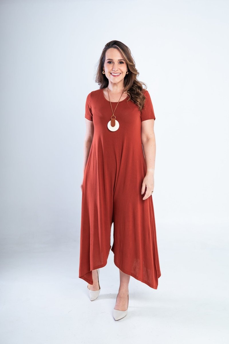 Macacão Origem - Gola Redonda com Barra Triangular em Viscolycra - Naguirre Shop