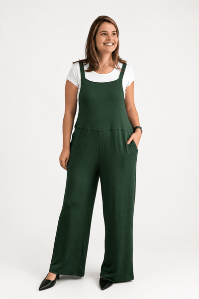 Macacão Salopete Berlim em Viscolycra – Pantalona Ampla com Bolsos - Naguirre Shop