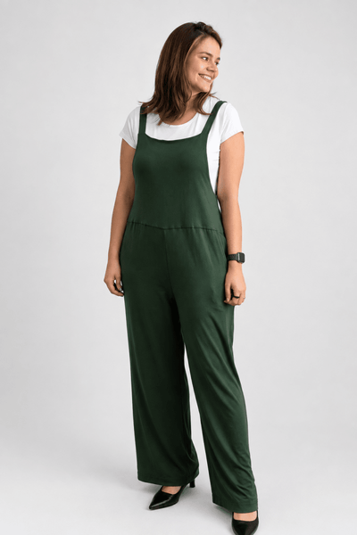 Macacão Salopete Berlim em Viscolycra – Pantalona Ampla com Bolsos - Naguirre Shop