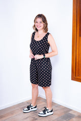 Macaquinho Dani - Regata com Bolsos Midi em Malha Confort - Naguirre Shop