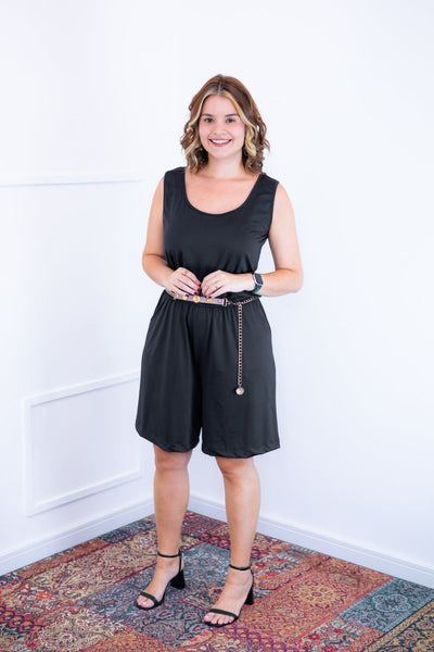 Macaquinho Dani - Regata com Bolsos Midi em Malha Confort - Naguirre Shop