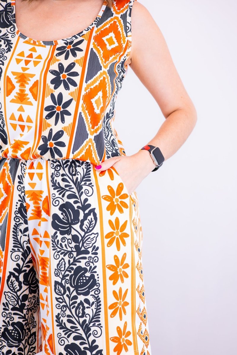 Macaquinho Dani - Regata com Bolsos Midi em Malha Confort Deluxe - Naguirre Shop