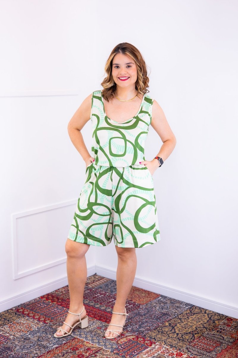 Macaquinho Dani - Regata com Bolsos Midi em Malha Confort Deluxe - Naguirre Shop