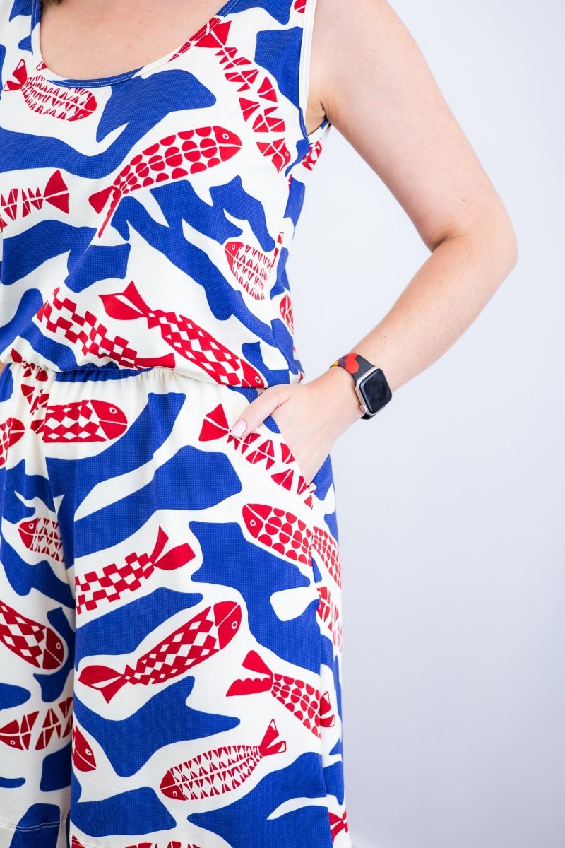 Macaquinho Dani - Regata com Bolsos Midi em Malha Confort Deluxe - Naguirre Shop