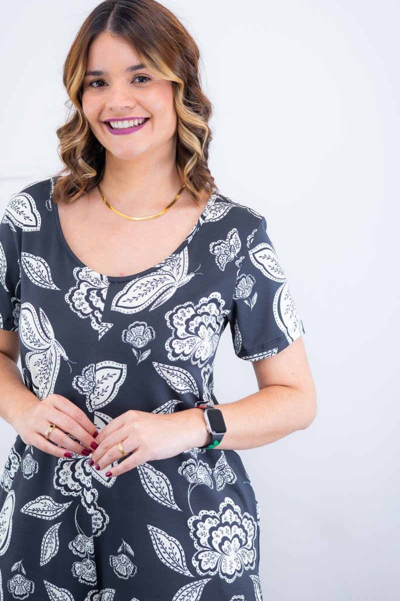 Macaquinho Jade - Midi com Mangas em Malha Confort Deluxe - Naguirre Shop