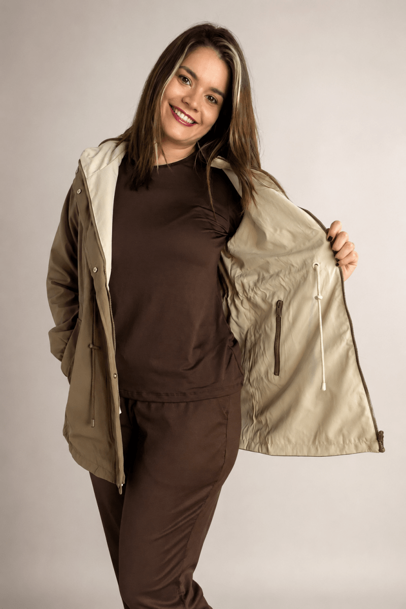 Parka Dupla Face Soft Touch Premium com Capuz - Naguirre Shop
