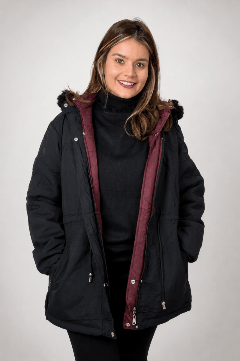 Parka que vira Casaco Puffer em Sarja Premium com Bolsos e Capuz Oversized - Naguirre Shop