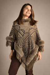 Poncho Andes com Pelúcia e Franjas - Naguirre Shop