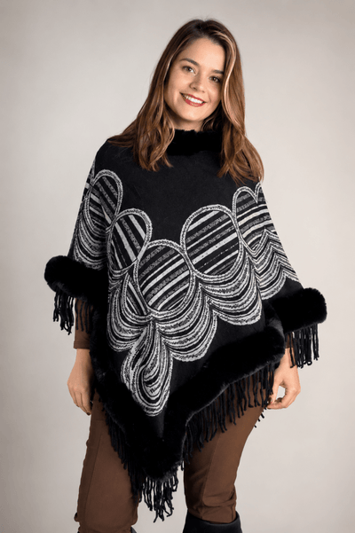 Poncho Andes com Pelúcia e Franjas - Naguirre Shop
