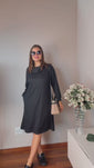 Stories de Vestido Lorena - Manga Longa com Gola Boba em Canelado Flex