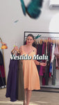 Stories de Vestido Malu – Alcinha Ajustável em Viscose Marrant com Saia Evasê e Bolsos