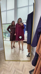 Stories de Vestido Sofia – Manga Longa com Gola Redonda Midi em Malha Confort