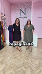 Stories de Vestido Fabiana – Midi em Viscose Marrant com Manga e Bolsos