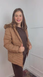 Stories de Casaco Puffer com Capuz Peluciado