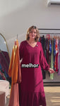 Stories de Vestido Rafaela - Longuete com Babado Gola V em Viscolinho