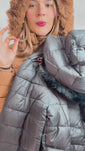 Stories de Casaco Puffer com Capuz Peluciado