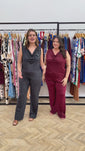 Stories de Conjunto Malibu – Calça Pantalona e Blusa Drapeada em Malha Confort