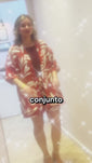 Stories de Conjunto Kimono Dora Oversized Estampado e Bermudinha em Crepinho