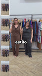Stories de Conjunto Malibu – Calça Pantalona e Blusa Drapeada em Malha Confort