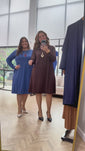 Stories de Vestido Sofia – Manga Longa com Gola Redonda Midi em Malha Confort