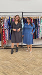 Stories de Vestido Sofia - Manga Longa com Gola Drapeada Midi em Malha Confort