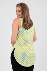 Regata Toulouse Maxi Estilo Parisiense na cor Mini Poá Amarelo com Azul, foto 2 de 2