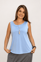 Regata Toulouse Maxi Estilo Parisiense na cor Azul Algodão, foto 1 de 2