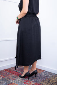 Saia Longa Luna – Com Fenda Lateral e Pontas Assimétricas em Linho Light - Naguirre Shop