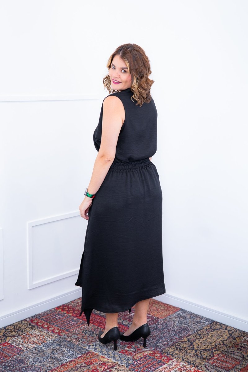 Saia Longa Luna – Com Fenda Lateral e Pontas Assimétricas em Linho Light - Naguirre Shop