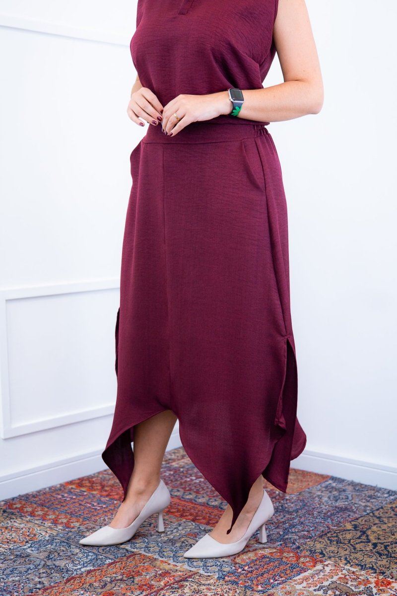 Saia Longa Luna – Com Fenda Lateral e Pontas Assimétricas em Linho Light - Naguirre Shop