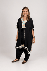 Túnica Longa Boho em Viscose 100% Natural com Bordados Oásis - Naguirre Shop