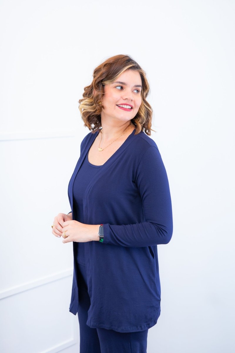 Twin Set Lúcia – Regata + Cardigan em Viscolycra com Bolsos Laterais - Naguirre Shop