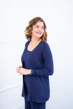 Twin Set Lúcia – Regata + Cardigan em Viscolycra com Bolsos Laterais - Naguirre Shop