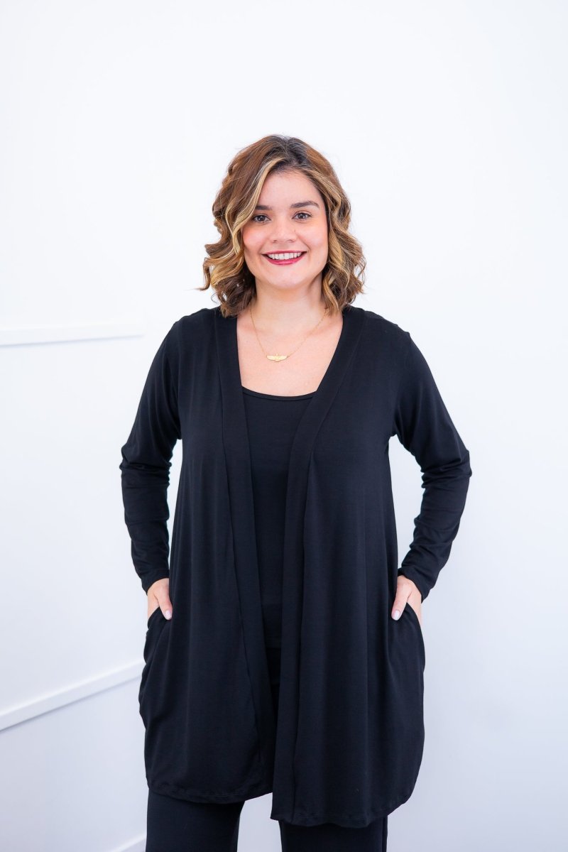 Twin Set Lúcia – Regata + Cardigan em Viscolycra com Bolsos Laterais - Naguirre Shop