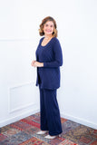Twin Set Lúcia – Regata + Cardigan em Viscolycra com Bolsos Laterais - Naguirre Shop