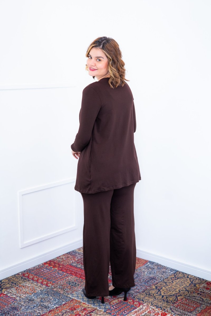 Twin Set Lúcia – Regata + Cardigan em Viscolycra com Bolsos Laterais - Naguirre Shop
