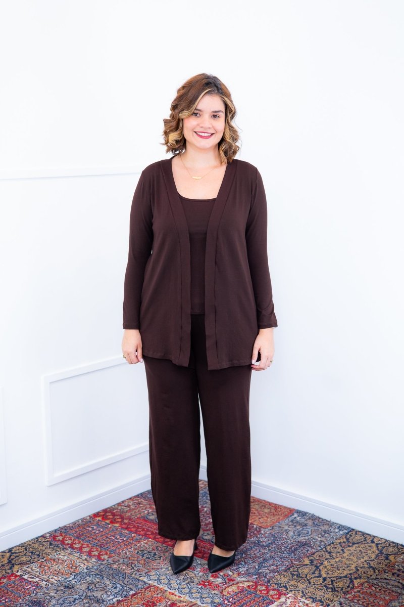 Twin Set Lúcia – Regata + Cardigan em Viscolycra com Bolsos Laterais - Naguirre Shop
